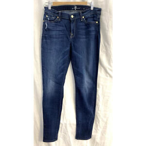 7 For All Mankind Jeans Women's 29 The Skinny Dark Blue Stretch -- 057